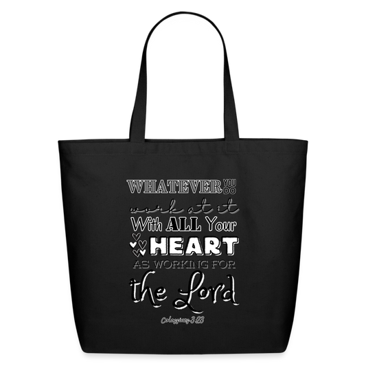 COL 3:23 Eco-Friendly Cotton Tote - black