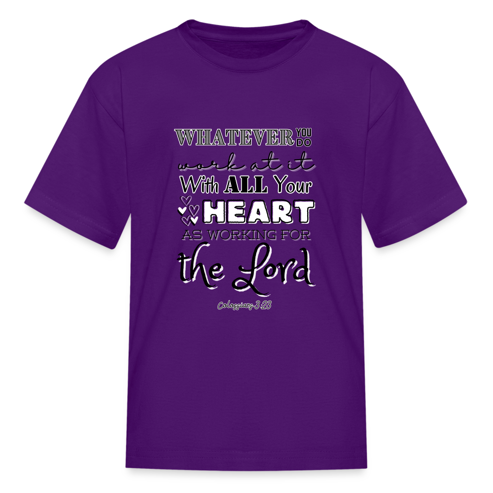 Col 3:23 Kids' T-Shirt - purple