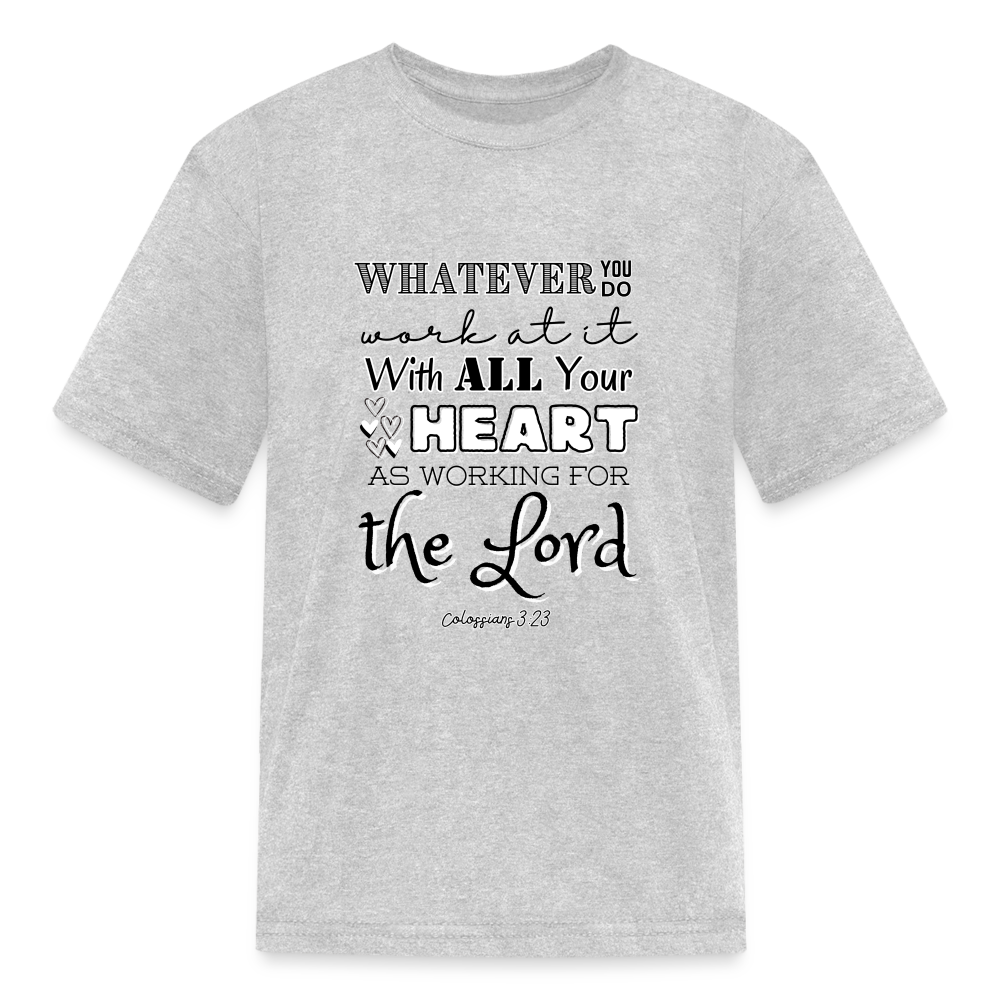 Col 3:23 Kids' T-Shirt - heather gray