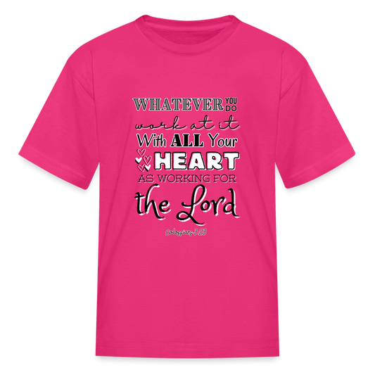 Col 3:23 Kids' T-Shirt - fuchsia