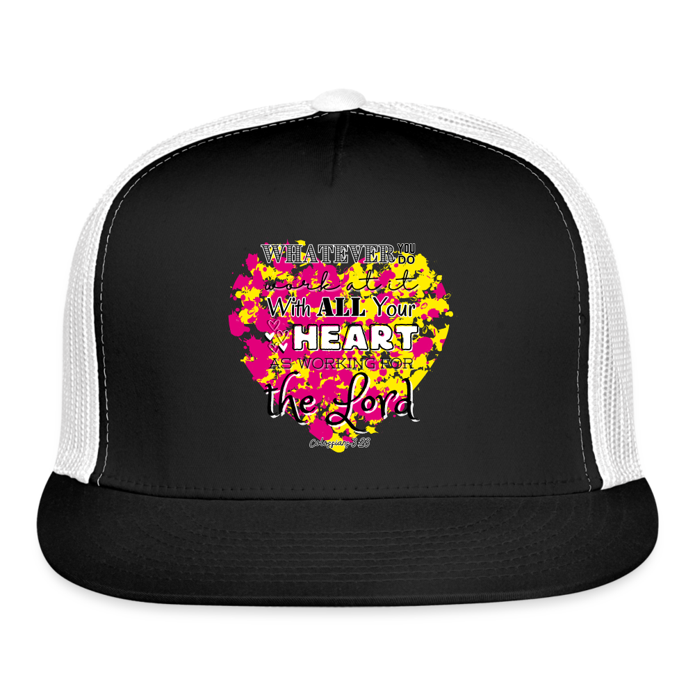 Col 3:23 Trucker Cap - black/white