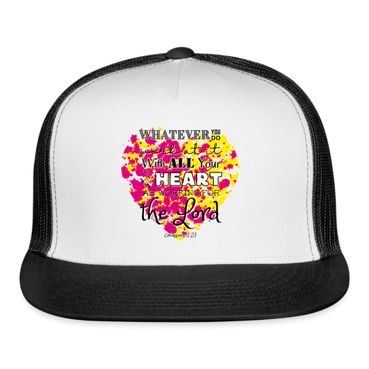 Col 3:23 Trucker Cap - white/black
