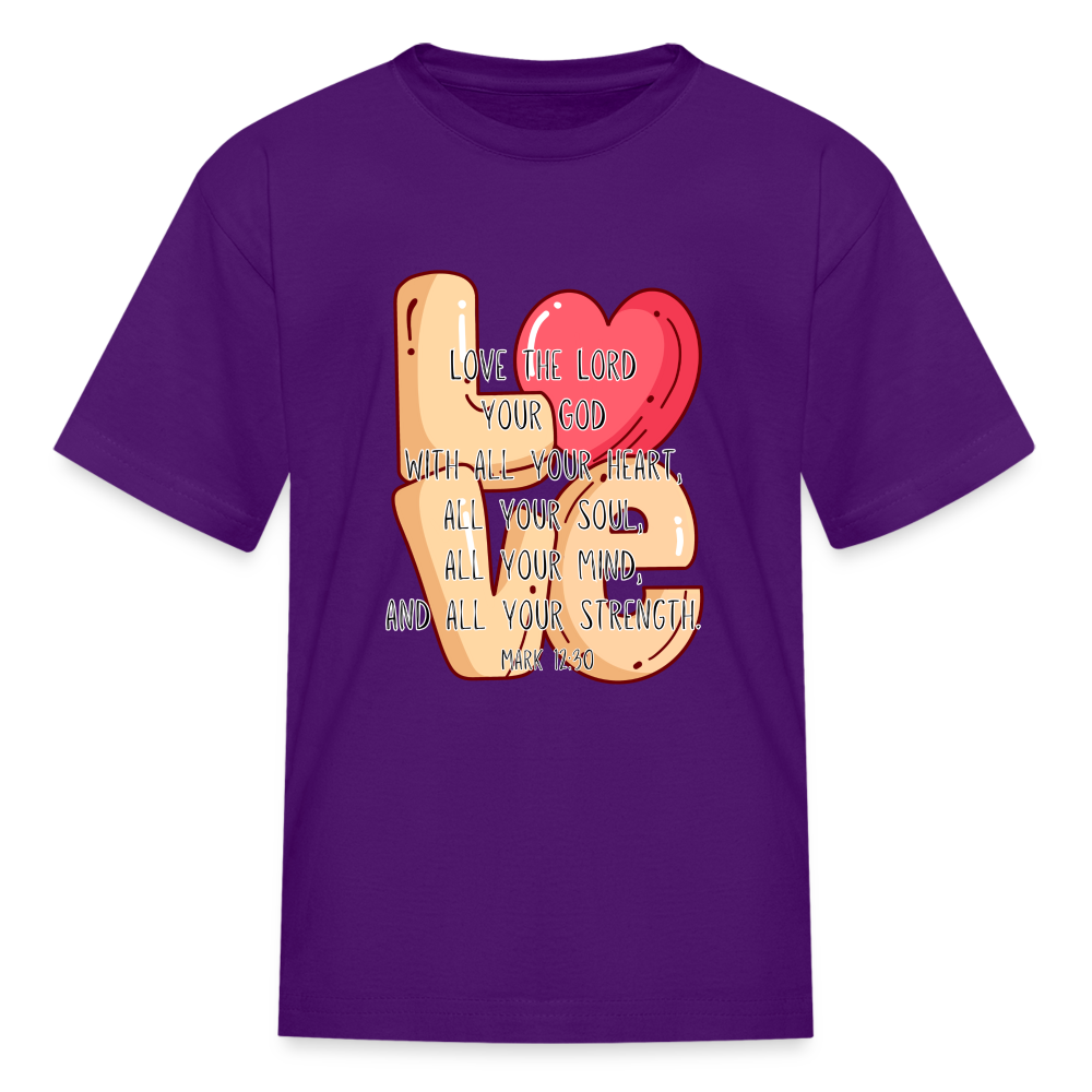Mark 12:30 Kids' T-Shirt - purple