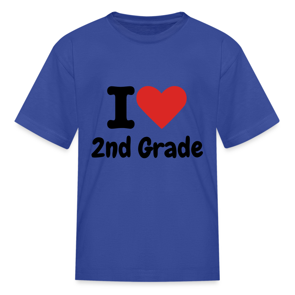 I Heart 2nd Grade Kids' T-Shirt - royal blue