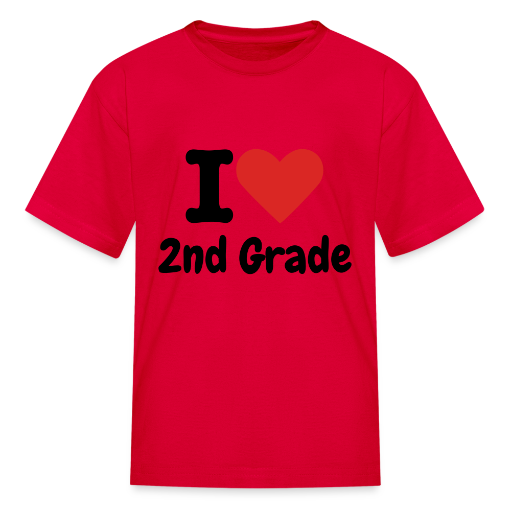I Heart 2nd Grade Kids' T-Shirt - red