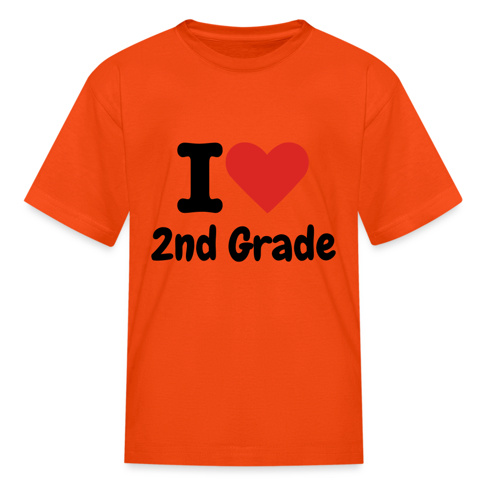 I Heart 2nd Grade Kids' T-Shirt - orange