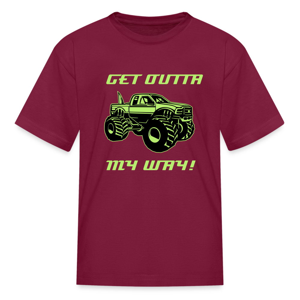 Get Outta My Way Kids' T-Shirt - burgundy