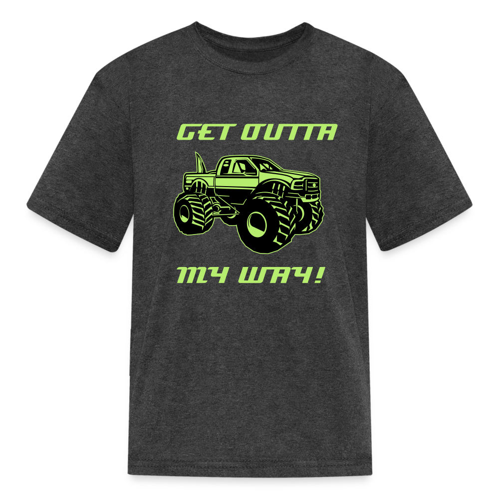 Get Outta My Way Kids' T-Shirt - heather black