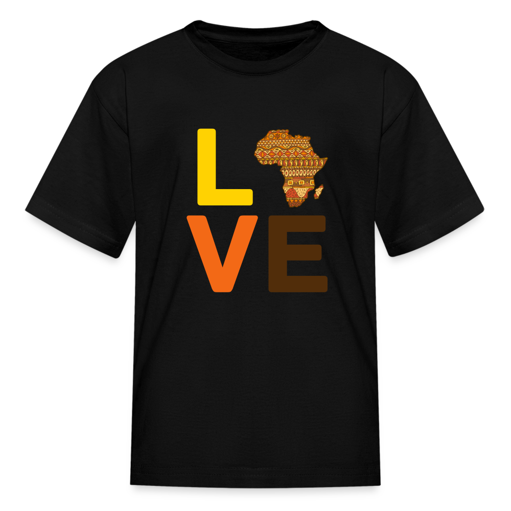 Africa Love Letter Block Kids' T-Shirt - black