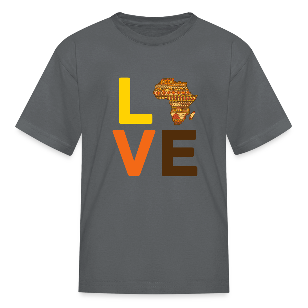 Africa Love Letter Block Kids' T-Shirt - charcoal
