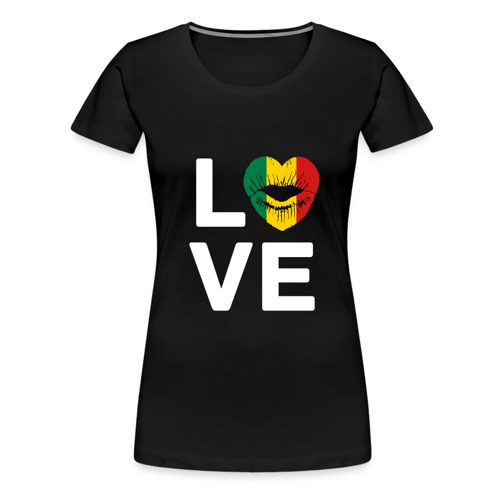 Africa Kiss Love Letter Block Women’s Premium T-Shirt - black