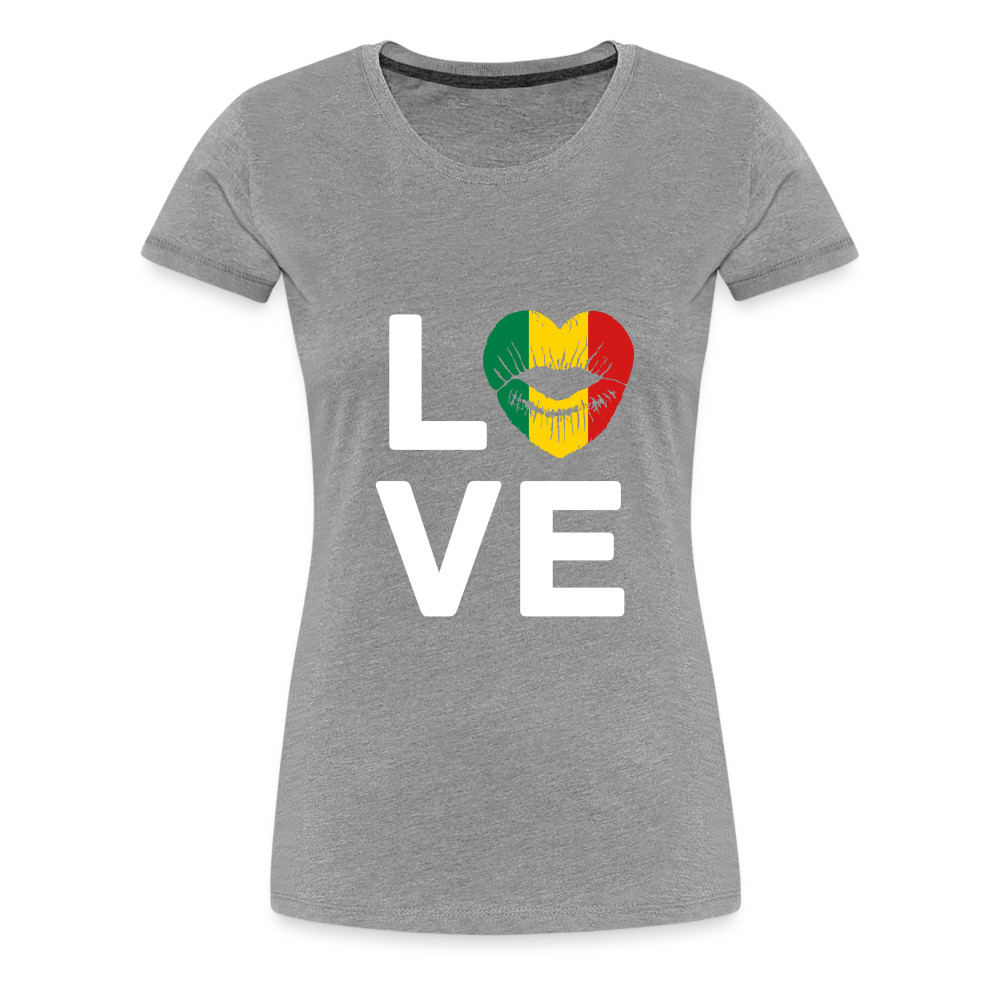 Africa Kiss Love Letter Block Women’s Premium T-Shirt - heather gray