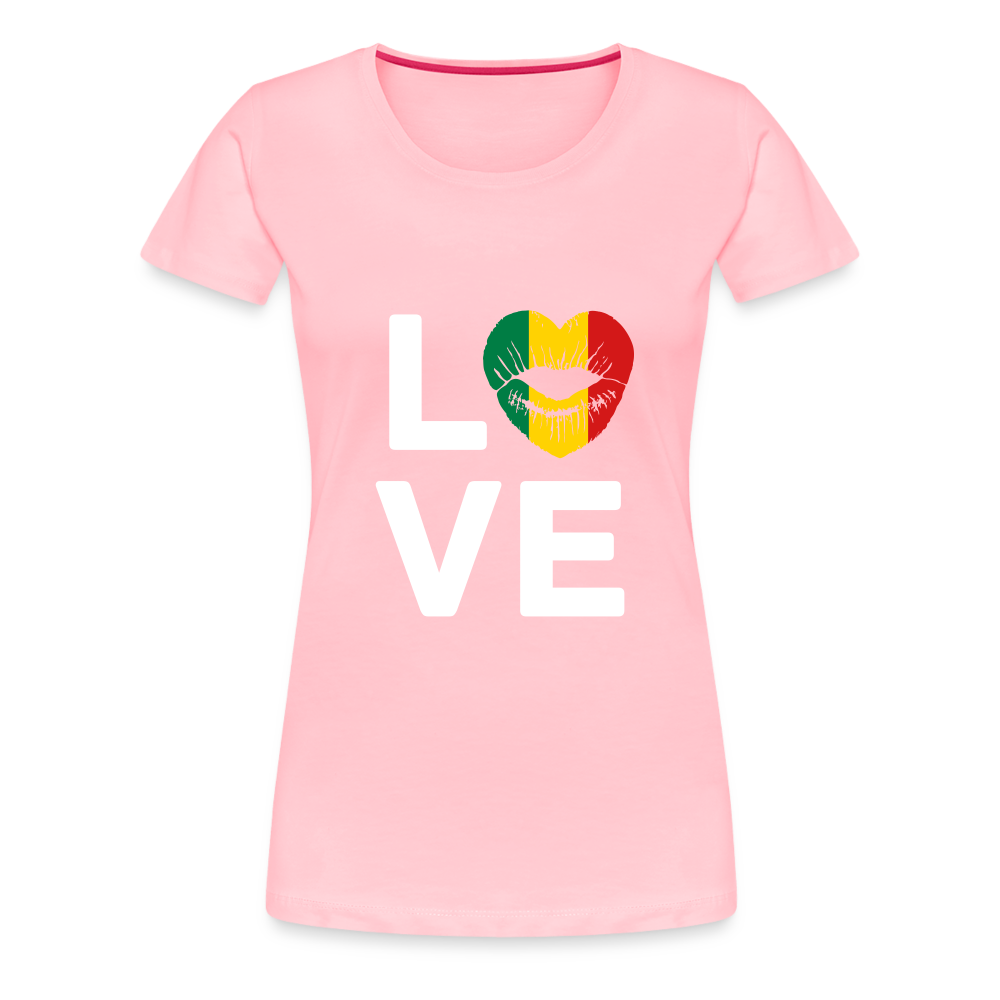 Africa Kiss Love Letter Block Women’s Premium T-Shirt - pink