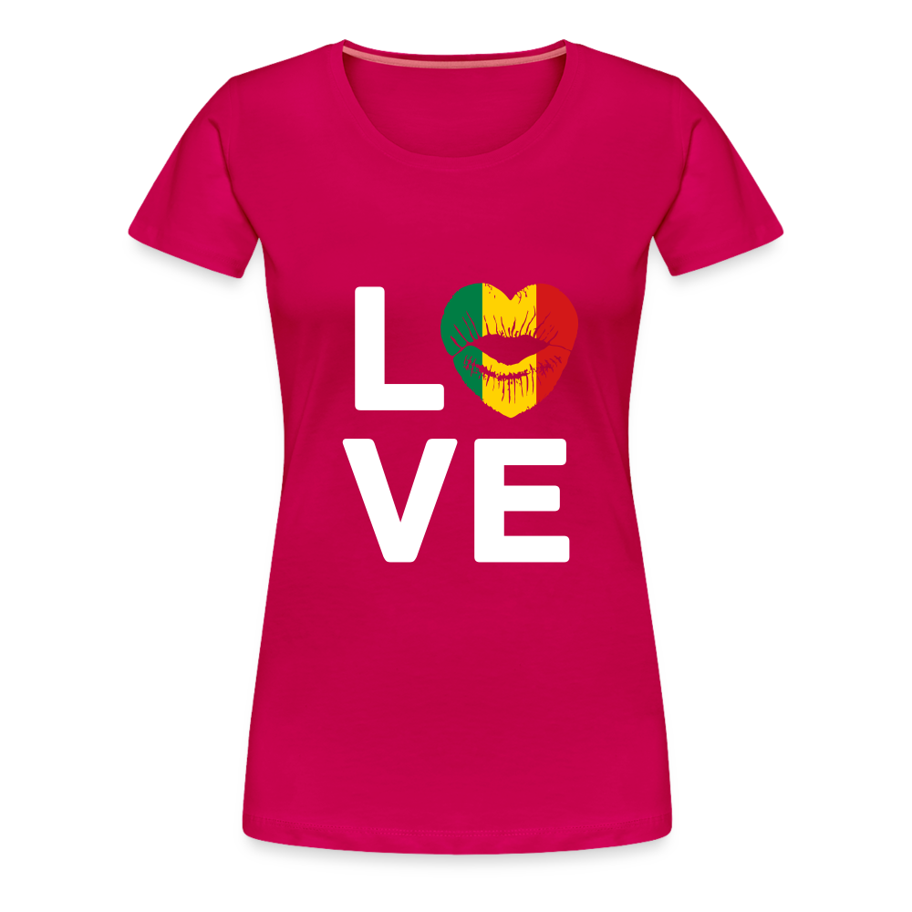 Africa Kiss Love Letter Block Women’s Premium T-Shirt - dark pink