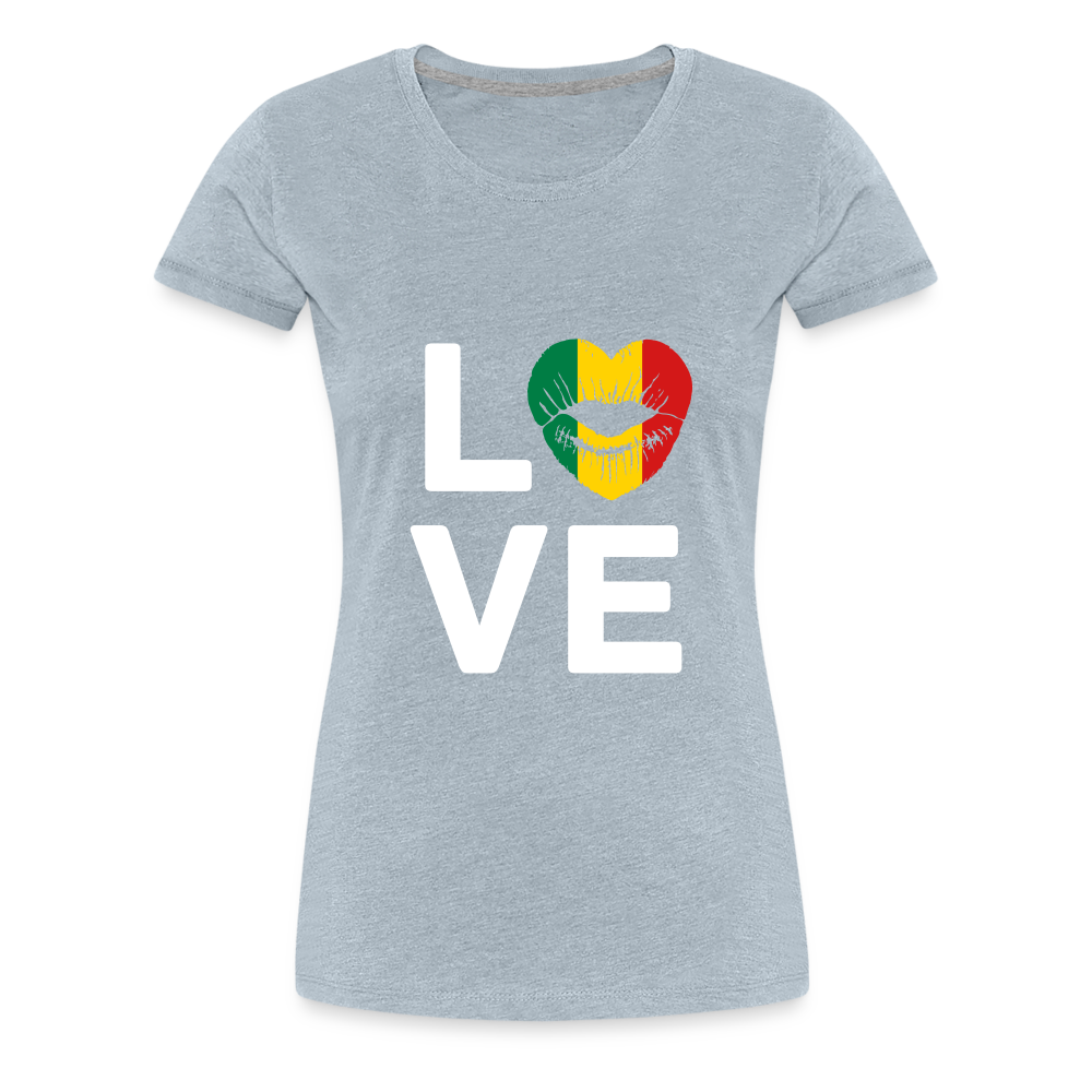 Africa Kiss Love Letter Block Women’s Premium T-Shirt - heather ice blue