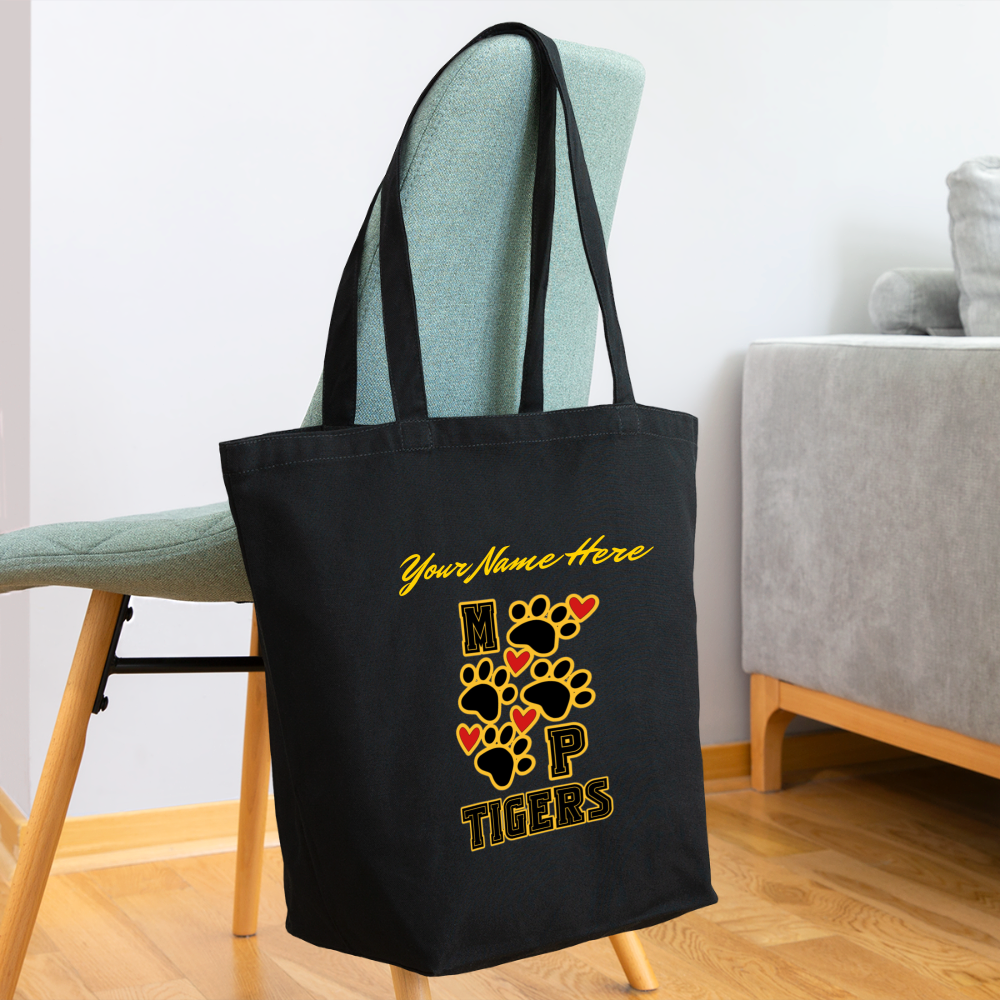 Customizable MP Tigers Heart and Sole Eco-Friendly Cotton Tote - black