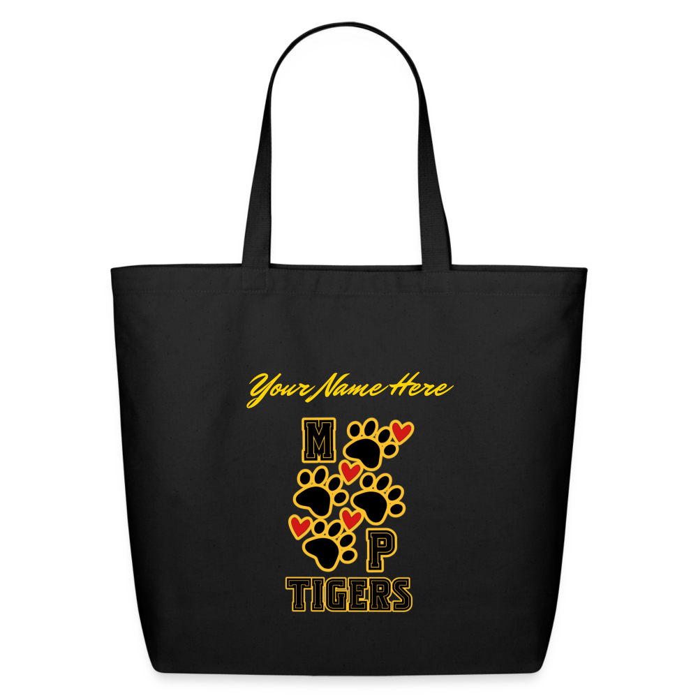 Customizable MP Tigers Heart and Sole Eco-Friendly Cotton Tote - black