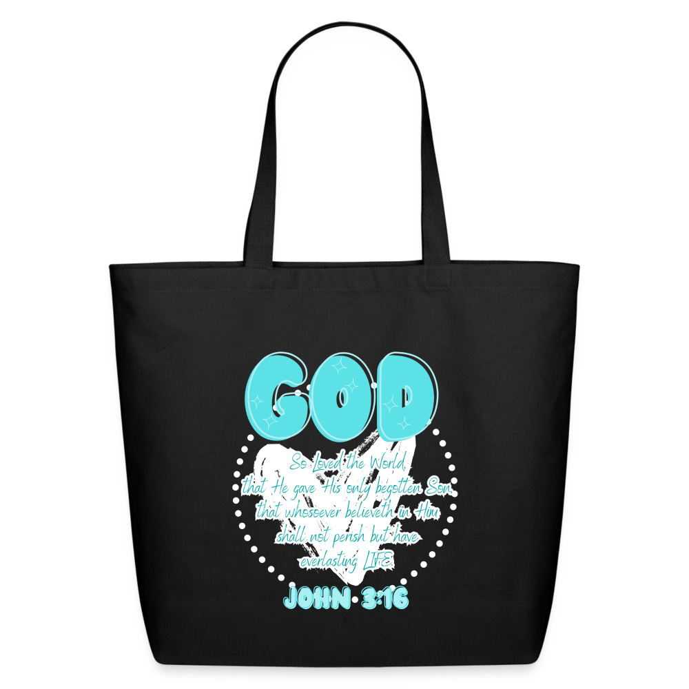 John 3:16 Cotton Tote - black
