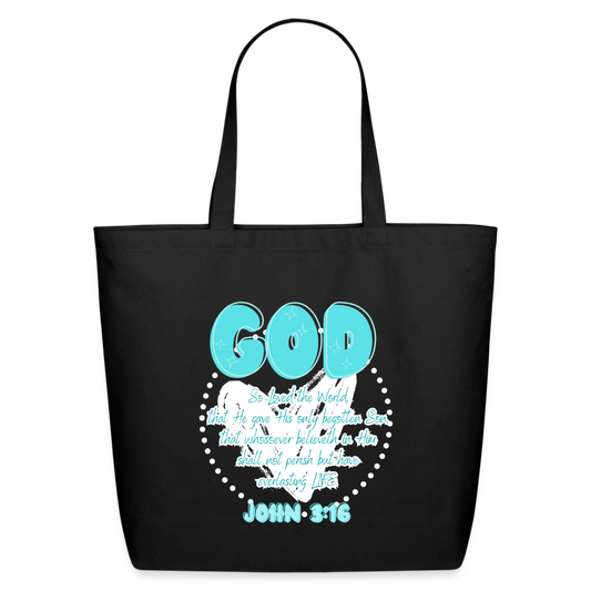 John 3:16 Cotton Tote - black