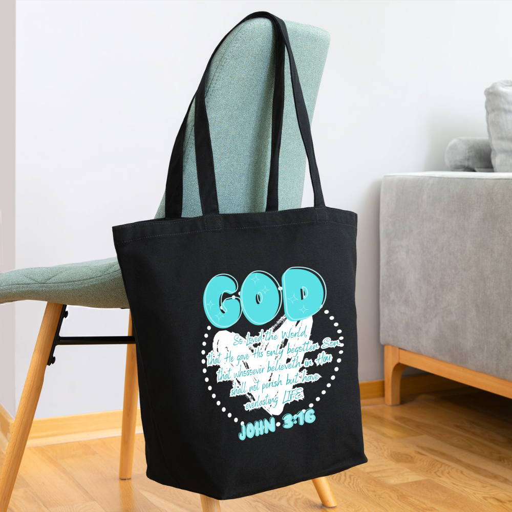John 3:16 Cotton Tote - black