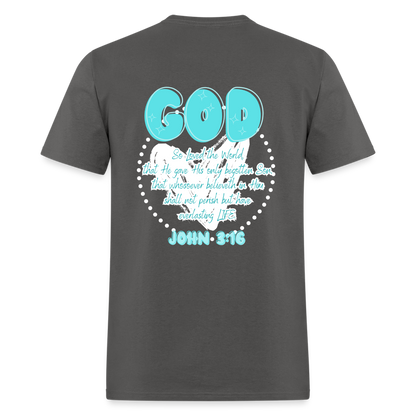 John 3:16 T-Shirt - charcoal