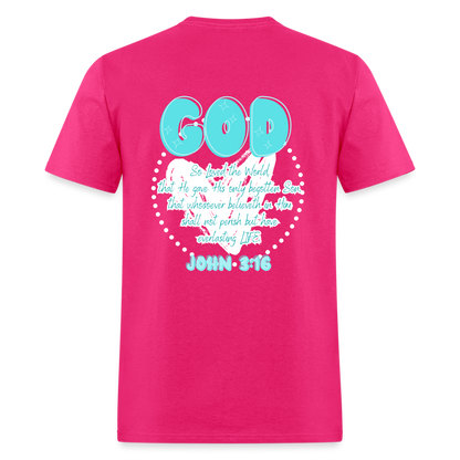 John 3:16 T-Shirt - fuchsia