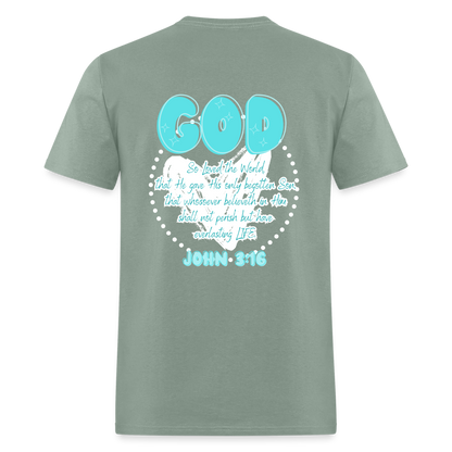 John 3:16 T-Shirt - sage