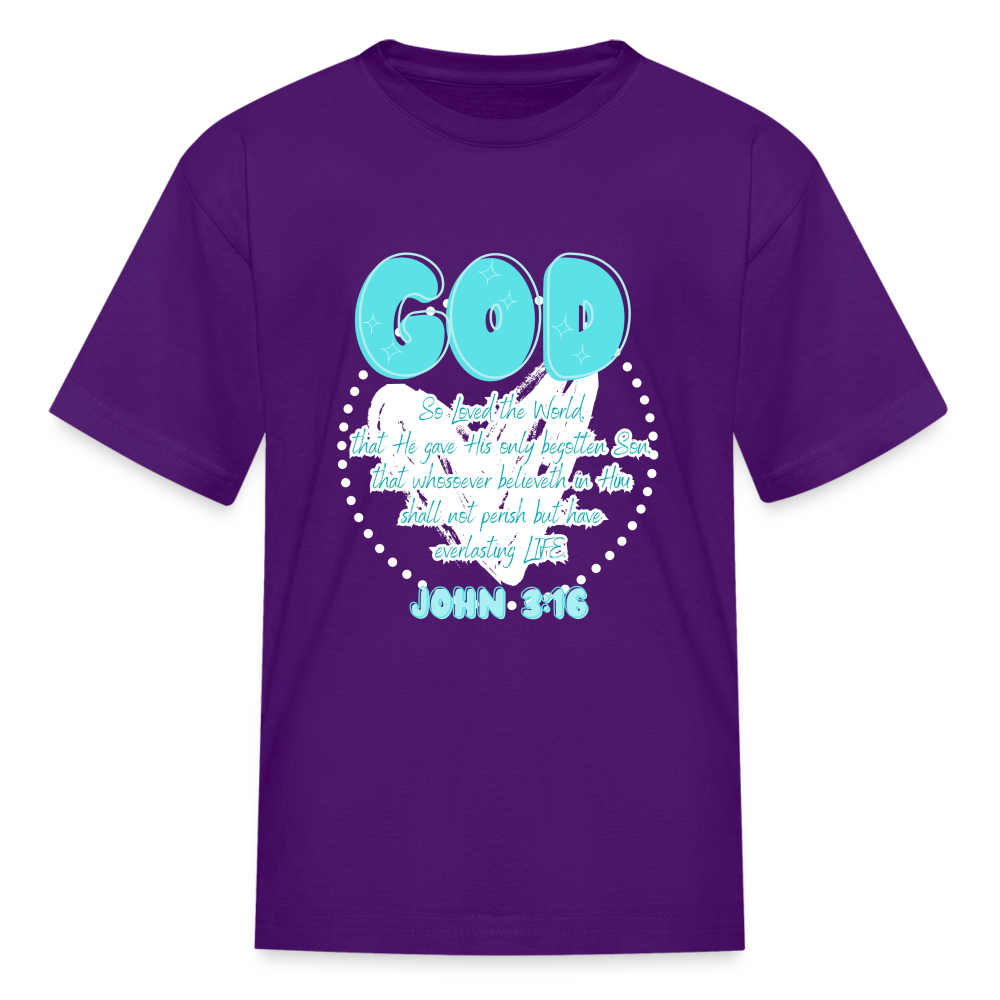 John 3:16 Kids' T-Shirt - purple
