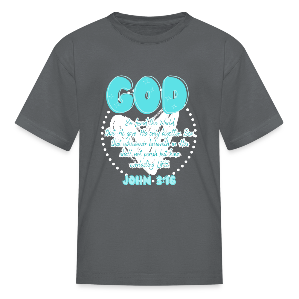 John 3:16 Kids' T-Shirt - charcoal
