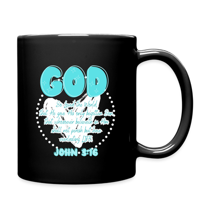 John 3:16 Full Color Mug- Customizable - black
