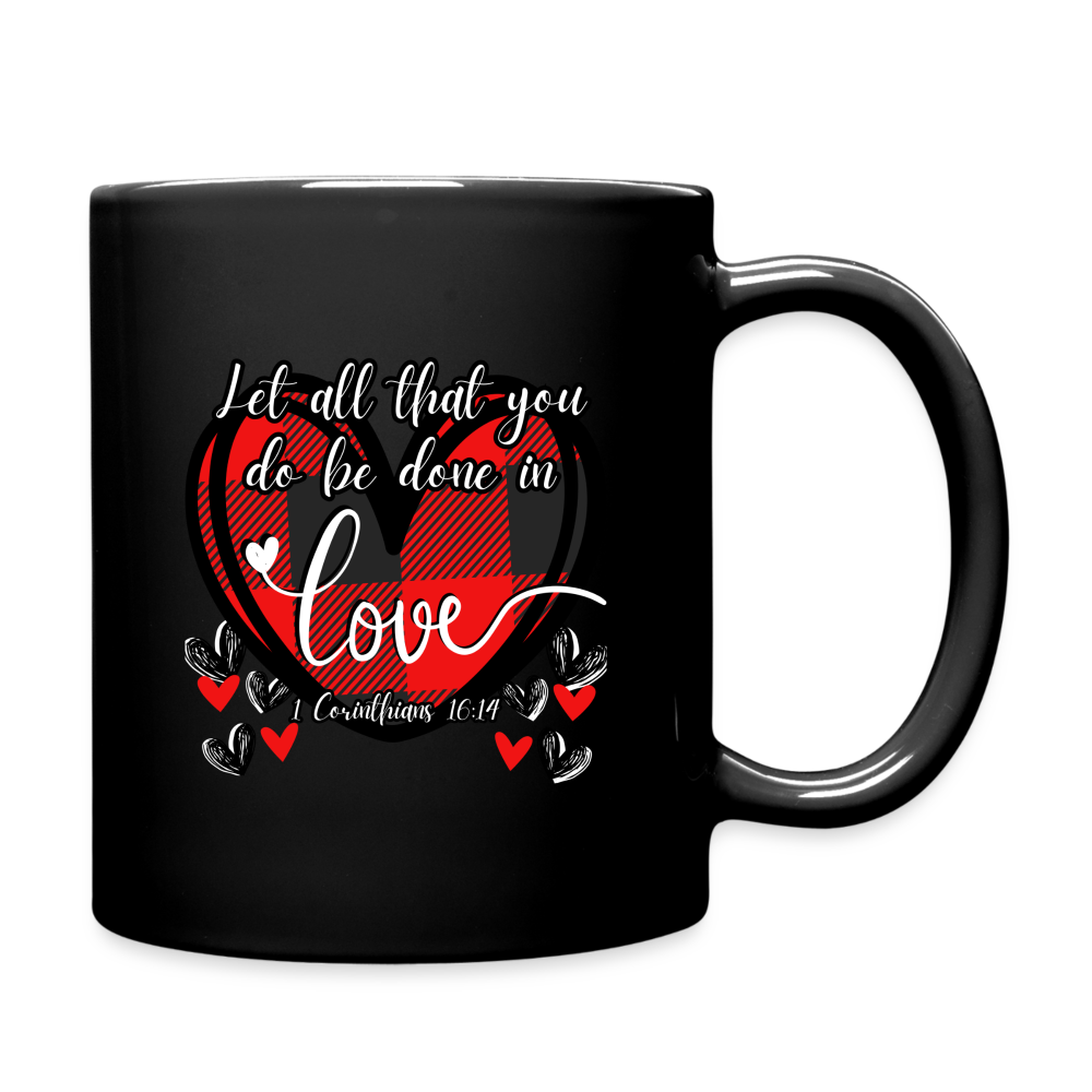 1 Cor 16:14 Buffalo Check Full Color Mug Customizable - black