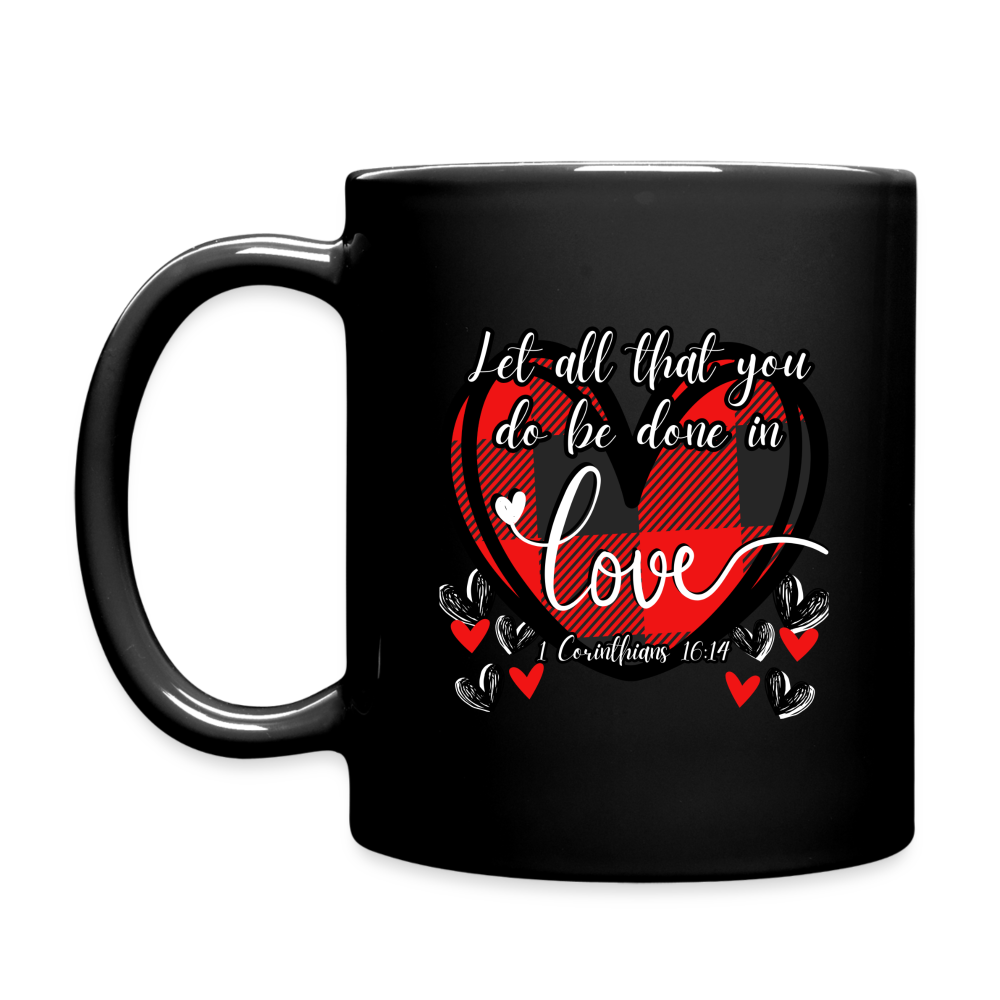 1 Cor 16:14 Buffalo Check Full Color Mug Customizable - black