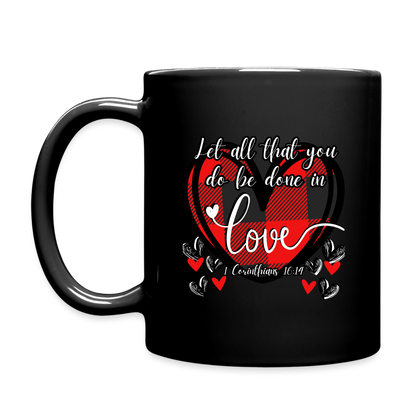 1 Cor 16:14 Buffalo Check Full Color Mug Customizable - black