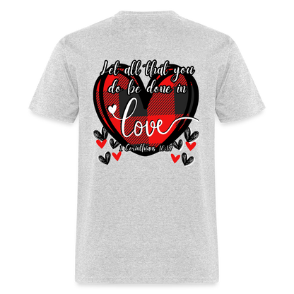 1 Cor 16:14 Buffalo Check Classic T-Shirt - heather gray