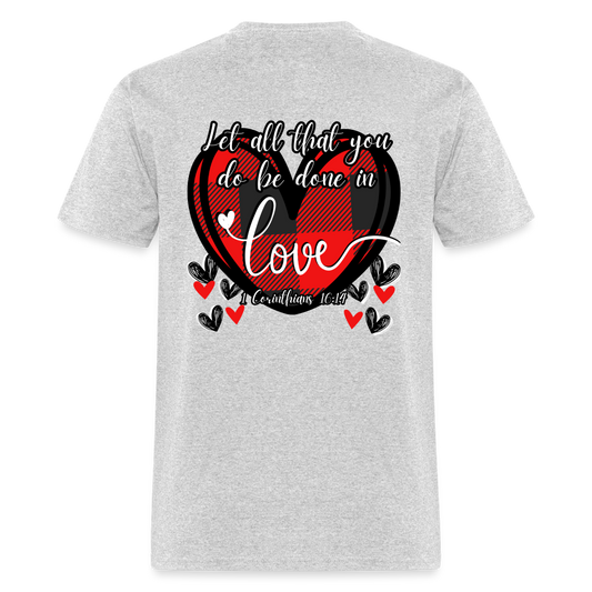 1 Cor 16:14 Buffalo Check Classic T-Shirt - heather gray