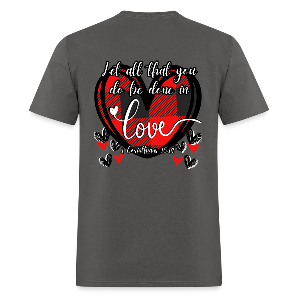 1 Cor 16:14 Buffalo Check Classic T-Shirt - charcoal