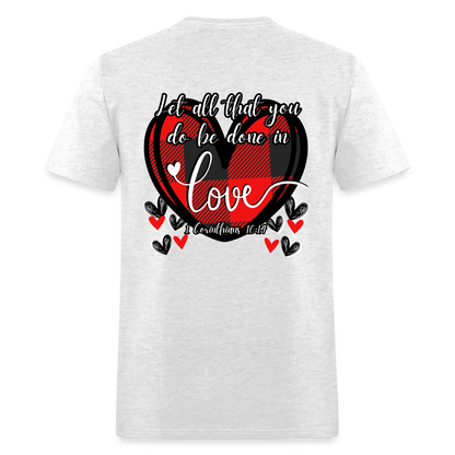 1 Cor 16:14 Buffalo Check Classic T-Shirt - light heather gray