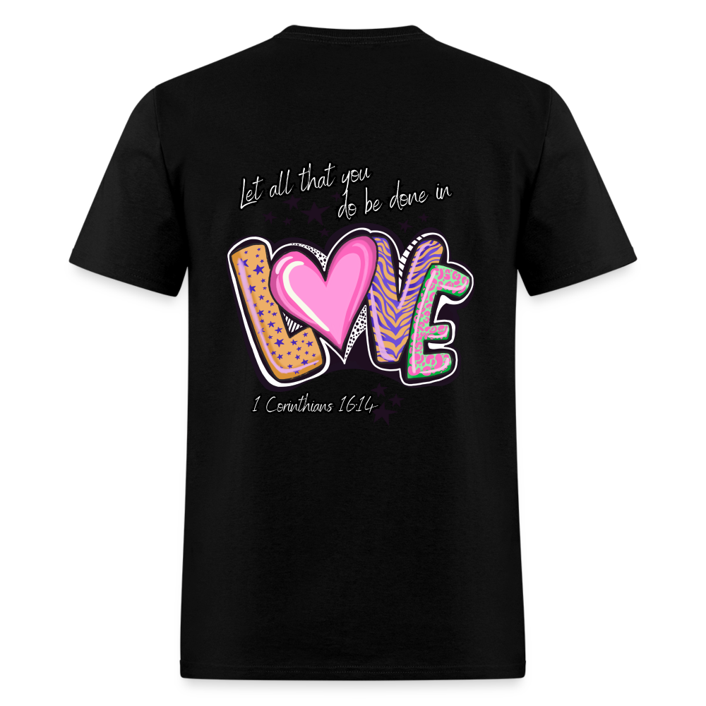 1 Cor 16:14 Stars & Animal print Classic T-Shirt - black