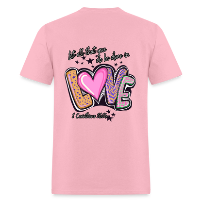 1 Cor 16:14 Stars & Animal print Classic T-Shirt - pink