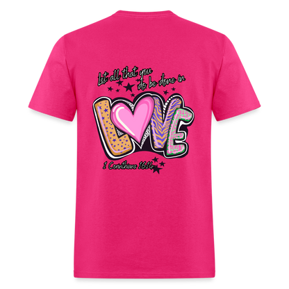 1 Cor 16:14 Stars & Animal print Classic T-Shirt - fuchsia