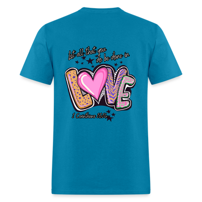 1 Cor 16:14 Stars & Animal print Classic T-Shirt - turquoise