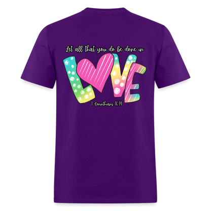 1 Cor 16:14 Gradient Classic T-Shirt - purple