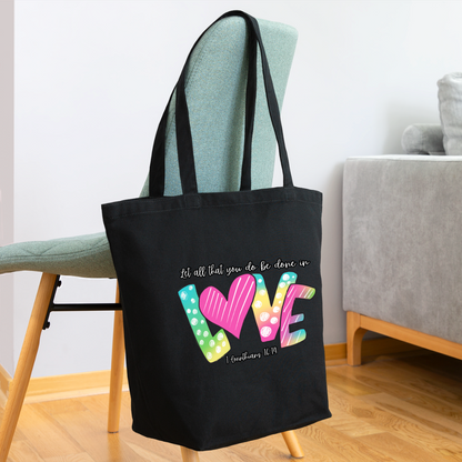 1 Cor 16:14 Gradient Cotton Tote - black