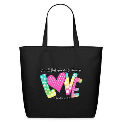 1 Cor 16:14 Gradient Cotton Tote - black