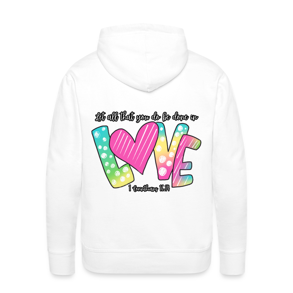 1 Cor 16:14 Gradient Premium Hoodie - white
