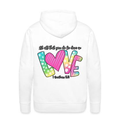 1 Cor 16:14 Gradient Premium Hoodie - white