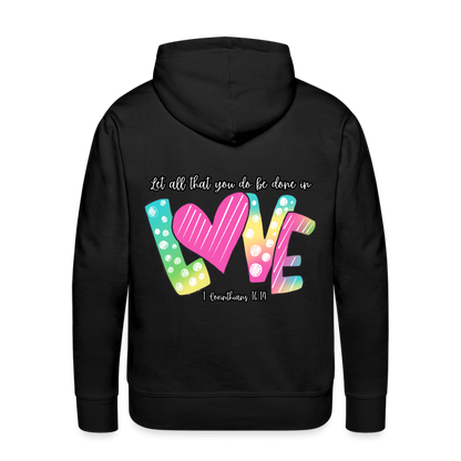 1 Cor 16:14 Gradient Premium Hoodie - black