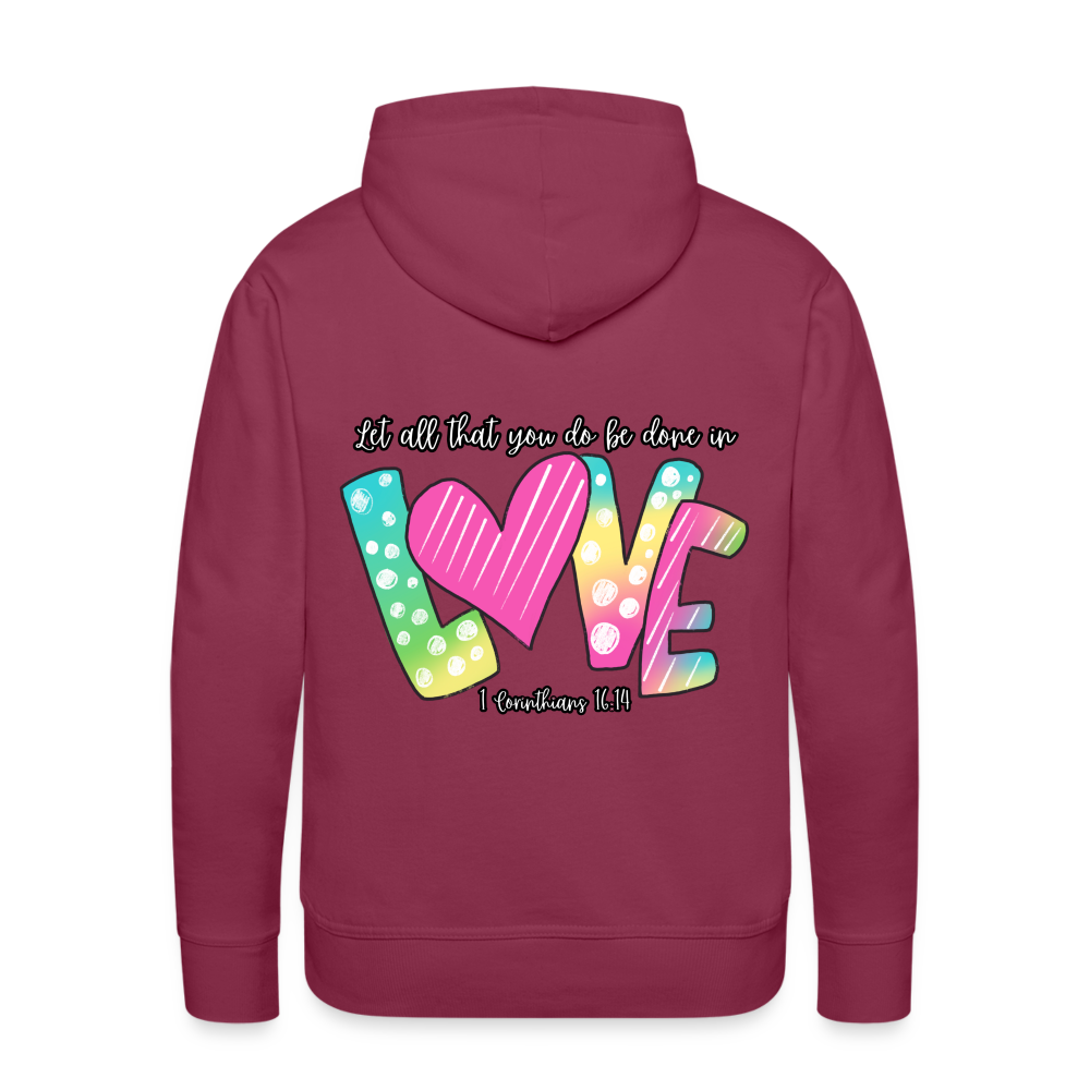 1 Cor 16:14 Gradient Premium Hoodie - burgundy