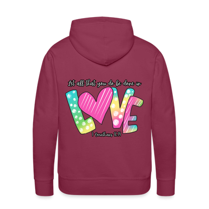 1 Cor 16:14 Gradient Premium Hoodie - burgundy