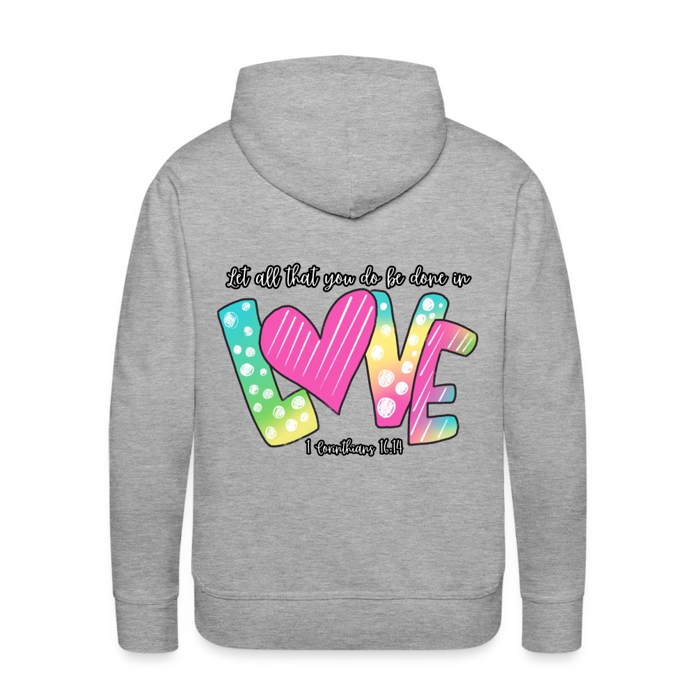 1 Cor 16:14 Gradient Premium Hoodie - heather grey
